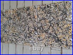 Original Abstract Action Painting jackson pollock style Set Of Three 12x16