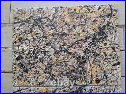 Original Abstract Action Painting jackson pollock style Set Of Three 12x16