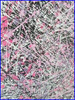 Original Abstract Action Painting jackson pollock style signed art