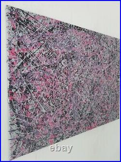 Original Abstract Action Painting jackson pollock style signed art