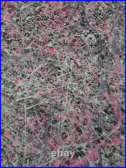 Original Abstract Action Painting jackson pollock style signed art