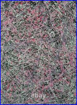 Original Abstract Action Painting jackson pollock style signed art