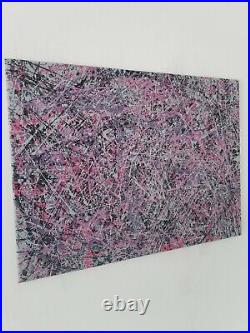 Original Abstract Action Painting jackson pollock style signed art