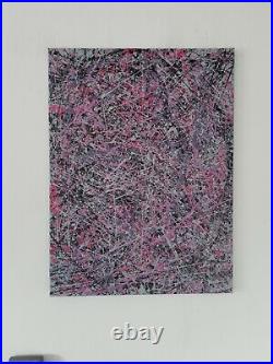 Original Abstract Action Painting jackson pollock style signed art