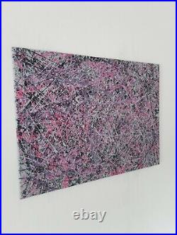 Original Abstract Action Painting jackson pollock style signed art