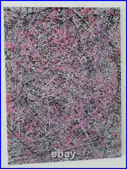 Original Abstract Action Painting jackson pollock style signed art