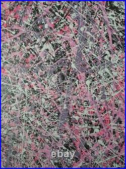 Original Abstract Action Painting jackson pollock style signed art