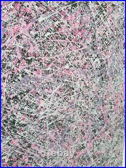 Original Abstract Action Painting jackson pollock style signed art