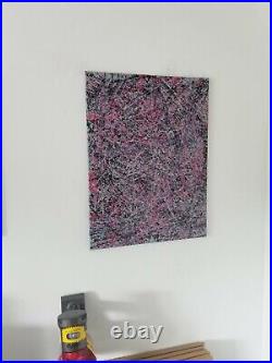 Original Abstract Action Painting jackson pollock style signed art