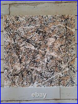 Original Abstract Action Painting jackson pollock style signed art Canvas