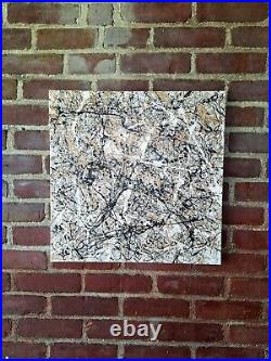 Original Abstract Action Painting jackson pollock style signed art Canvas