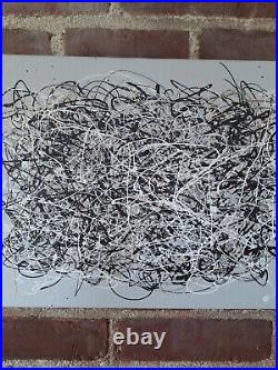 Original Abstract Action Painting jackson pollock style signed art decor