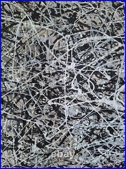 Original Abstract Action Painting jackson pollock style signed art decor