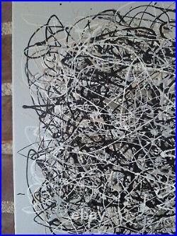 Original Abstract Action Painting jackson pollock style signed art decor