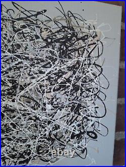 Original Abstract Action Painting jackson pollock style signed art decor