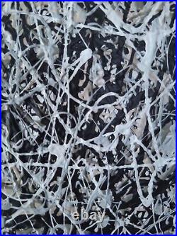 Original Abstract Action Painting jackson pollock style signed art decor