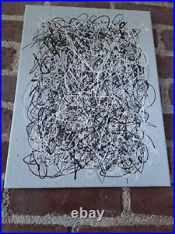 Original Abstract Action Painting jackson pollock style signed art decor