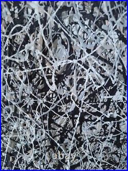 Original Abstract Action Painting jackson pollock style signed art decor