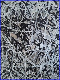 Original Abstract Action Painting jackson pollock style signed art decor