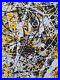 Original Abstract Action Painting jackson pollock style signed canvas