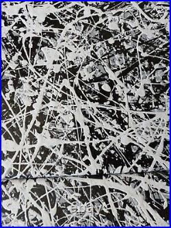 Original Abstract Action Painting jackson pollock style three piece canvas set