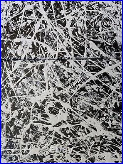Original Abstract Action Painting jackson pollock style three piece canvas set