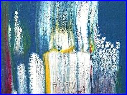 Original Acrylic Pour ABSTRACT Painting Fluid Art Modern Art City Night 12x24
