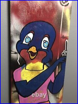 Original Graffiti/Pop Art Painting, Signed, WithCOA, Abstract, by NST, Bird