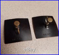 Original HAROLD BALAZS Signed Enamel on Steel vintage 1960s Sunflower earrings