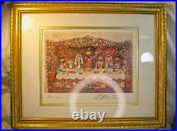 Original Lithograph Jovan Obican Famous Judaica Dinner Scene Signed/numbered