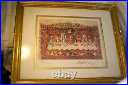 Original Lithograph Jovan Obican Famous Judaica Dinner Scene Signed/numbered