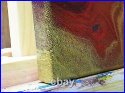 Original Painting Modern Fluid Art Acrylic Pour Mandala ABSTRACT Artwork 24x16