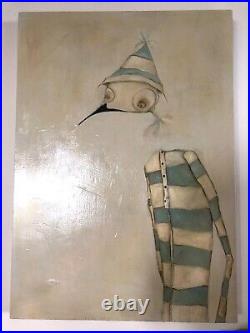 Original Painting by Michele Mikesell, Oil & Enamel on Canvas, Jail Bird