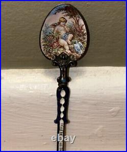 Ornate Continental School Enamel Hand Painted Cherub Angel Beautiful Woman Look