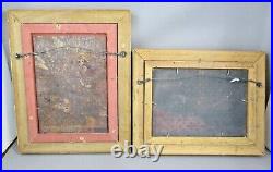 PAIR of ENAMEL ON COPPER Paintings By LOUIS CARDIN Girls Playing FRAMED