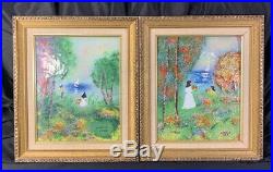 PAIR of ENAMEL ON COPPER Paintings By LOUIS CARDIN Signed and Dated
