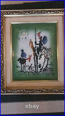 PICASSO Don Quixote Enamel Painting Copper MAX KARP 13.5x11.5 inches