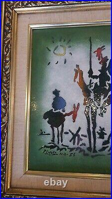 PICASSO Don Quixote Enamel Painting Copper MAX KARP 13.5x11.5 inches