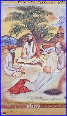 Painting Art of Hindu Holy Men Mughal Miniature Old Paper Painting