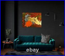 Painting, Entitled'#1 Vintage Series', Acrylic, Enamel, Gold Paint, Canvas, Freeship