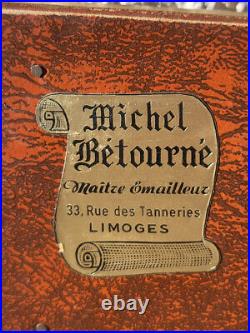 Painting Frame Enamel Limoges Landscape Of Limousin Michel Betourne 14/07/1979