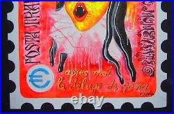 Painting art contemporary artist modern stamps vampire transilvania cartoon eyes