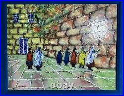 Painting by Mark Moses Using Enamel Copper Jerusalem Wailing Wall