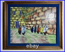 Painting by Mark Moses Using Enamel Copper Jerusalem Wailing Wall