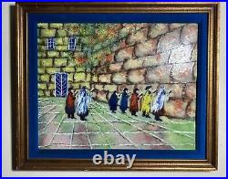 Painting by Mark Moses Using Enamel Copper Jerusalem Wailing Wall