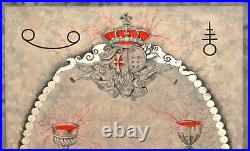 Painting contemporary art modern symbology royal crown esoteric skull frog cups