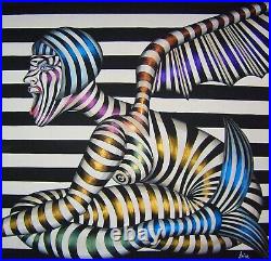 Painting contemporary pop art modern decorative scream sphynx home design artist