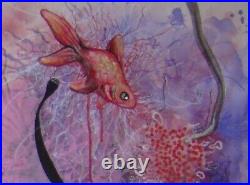 Painting original modern contemporary art figurative animals aquarium fish pisce