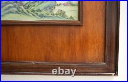 Pair Of Chinese Famille Rose Hand Painted Enameled Porcelain Plaques