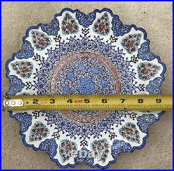 Persian Mina Kari Painted Handmade Fine Art brass Enamel Plate Wall Hanging
